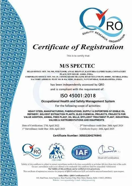 ISO 2018 Certification
